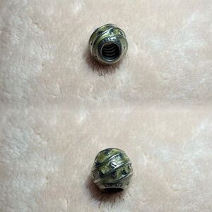 Authentic Pandora Beige Vines Enamel Sterling Silver Charm Retired